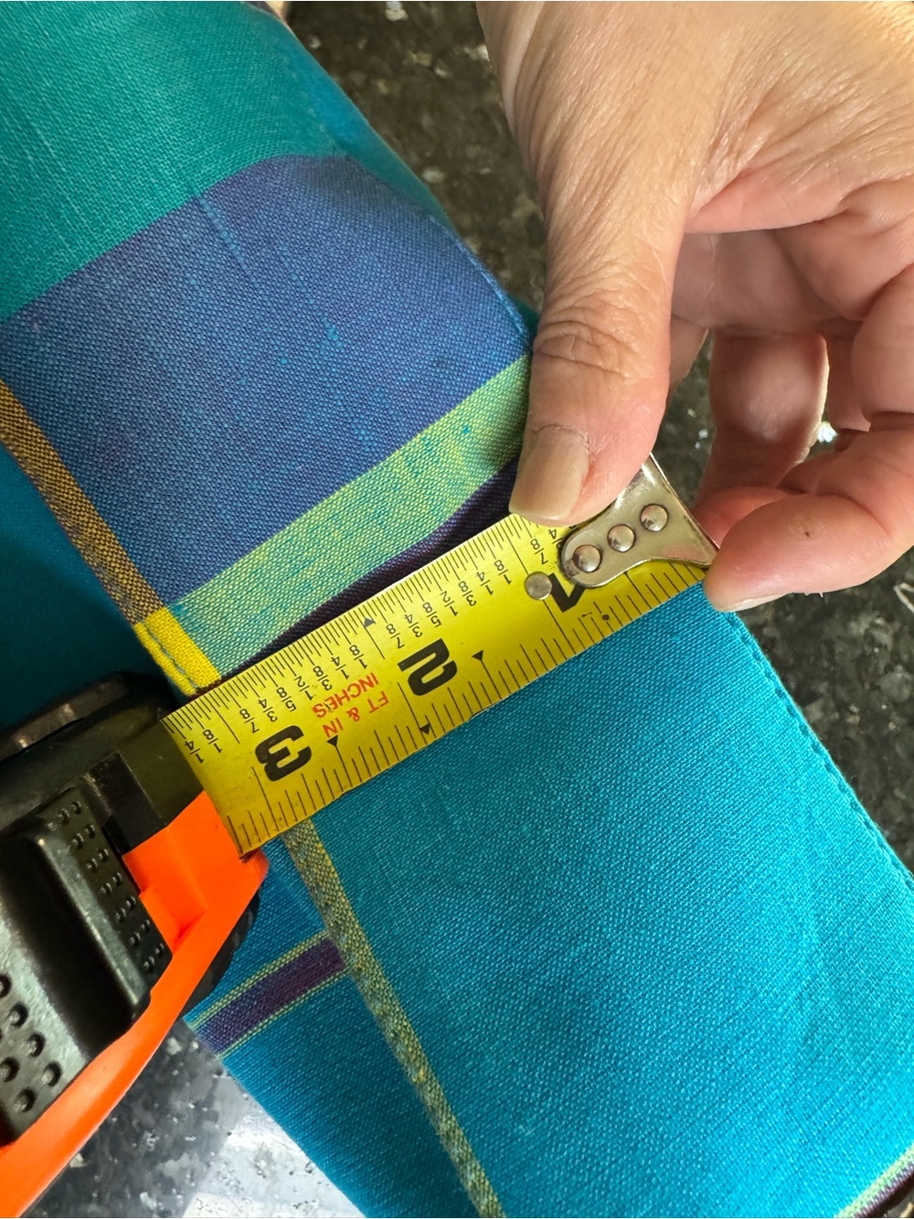 Lauren Ralph Lauren Teal Plaid Shoulder Bag with leather Trim - Picture 11 of 16